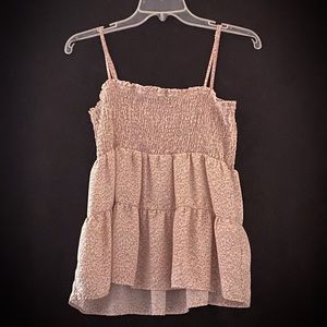 pink flower adjustable tank top